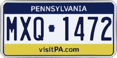 PA license plate MXQ1472