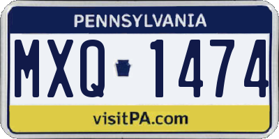 PA license plate MXQ1474
