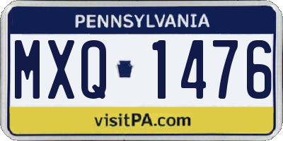 PA license plate MXQ1476