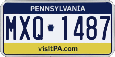 PA license plate MXQ1487