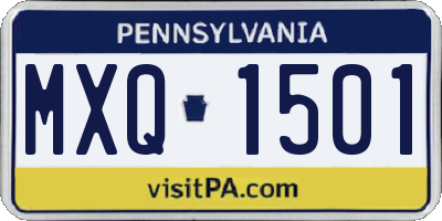 PA license plate MXQ1501