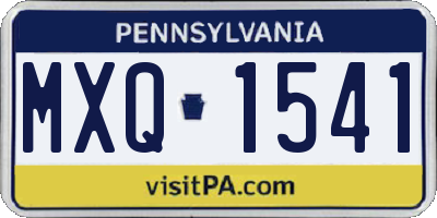 PA license plate MXQ1541