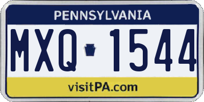 PA license plate MXQ1544