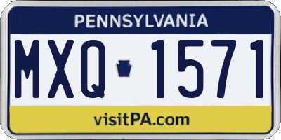 PA license plate MXQ1571