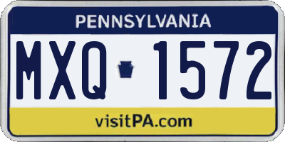 PA license plate MXQ1572