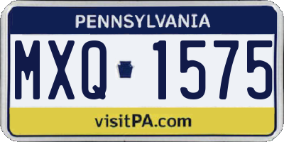PA license plate MXQ1575