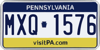 PA license plate MXQ1576