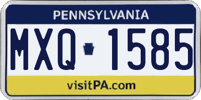 PA license plate MXQ1585