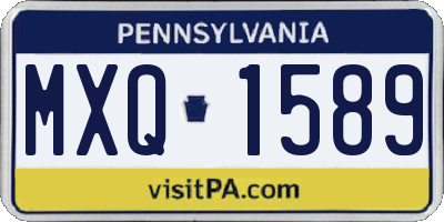 PA license plate MXQ1589