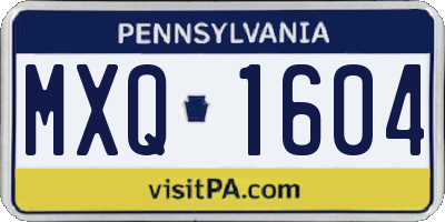 PA license plate MXQ1604