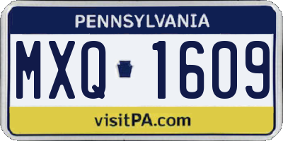PA license plate MXQ1609