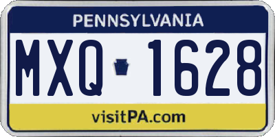 PA license plate MXQ1628