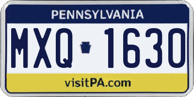 PA license plate MXQ1630