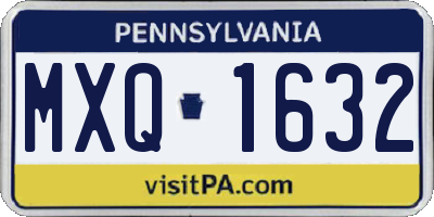 PA license plate MXQ1632