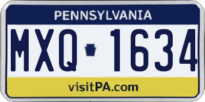 PA license plate MXQ1634
