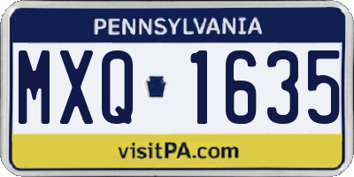 PA license plate MXQ1635