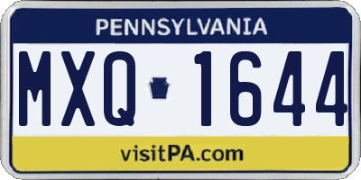 PA license plate MXQ1644
