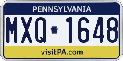 PA license plate MXQ1648