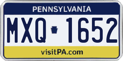 PA license plate MXQ1652
