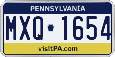PA license plate MXQ1654