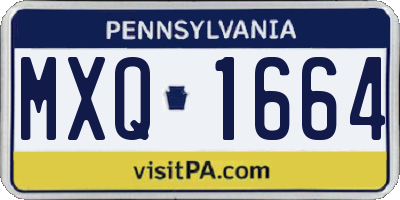 PA license plate MXQ1664