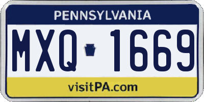 PA license plate MXQ1669