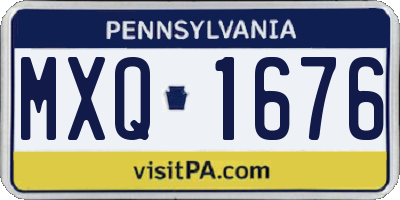 PA license plate MXQ1676