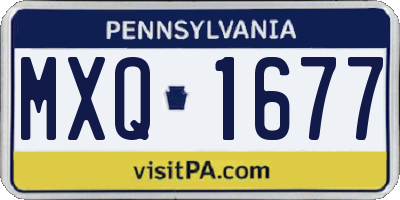 PA license plate MXQ1677