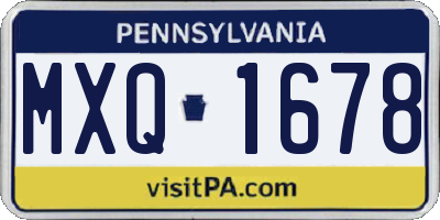 PA license plate MXQ1678