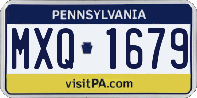 PA license plate MXQ1679