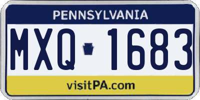 PA license plate MXQ1683