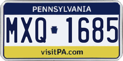 PA license plate MXQ1685