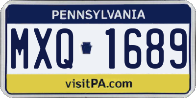 PA license plate MXQ1689
