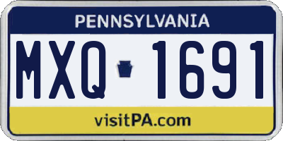 PA license plate MXQ1691