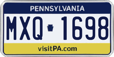 PA license plate MXQ1698