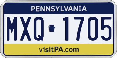 PA license plate MXQ1705