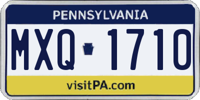 PA license plate MXQ1710