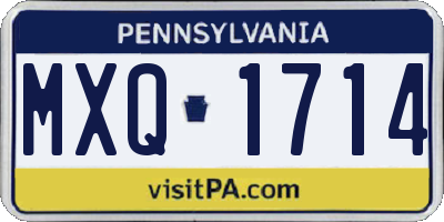 PA license plate MXQ1714