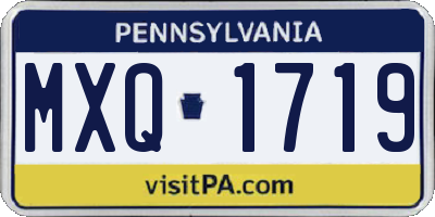 PA license plate MXQ1719