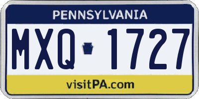 PA license plate MXQ1727