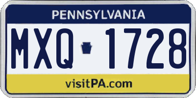 PA license plate MXQ1728