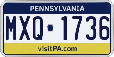 PA license plate MXQ1736
