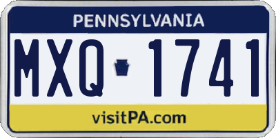 PA license plate MXQ1741