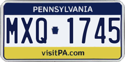 PA license plate MXQ1745