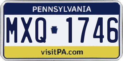 PA license plate MXQ1746