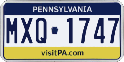 PA license plate MXQ1747