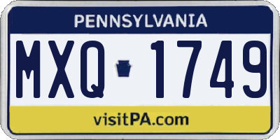 PA license plate MXQ1749