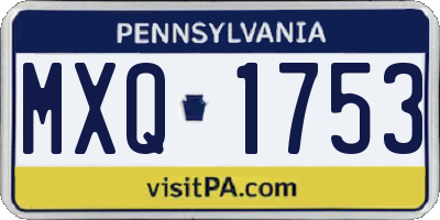 PA license plate MXQ1753