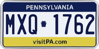 PA license plate MXQ1762
