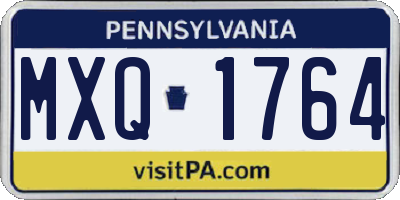 PA license plate MXQ1764